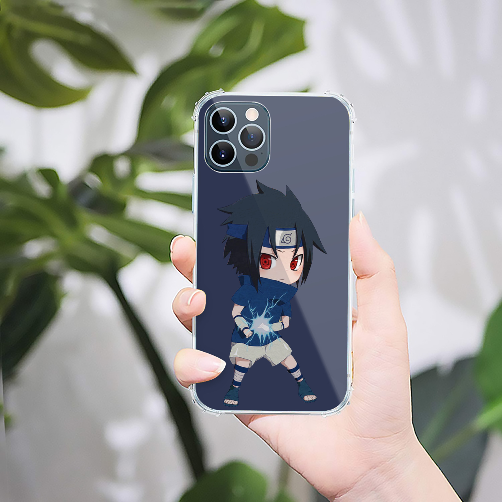 （画像用） NARUTO -ナルト- うちは サスケ Uchiha Sasuke 【iPhone 12シリーズ対応】透明スマホケース（クリアソフトケース）